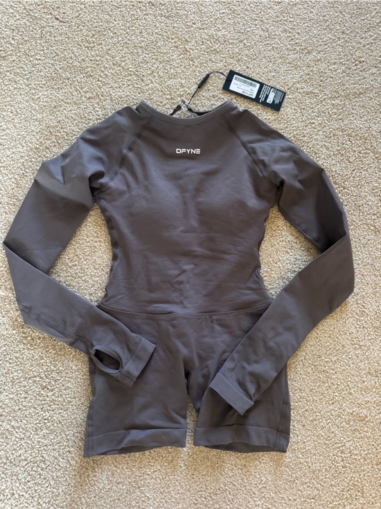 Dfyne Tops - DFYNE Women's Long Sleeve One Piece in color Truffle